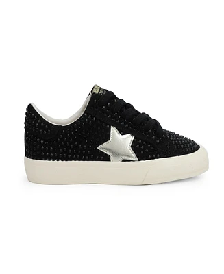 Vintage Havana Grande - Black Full Rhinestone Women's Sneakers by