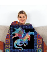 Slickblue 3D Dragon Flannel Throw Blanket Soft Lightweight Fleece for Couch Bed Travel 130x150cm