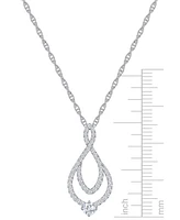 Diamond Abstract Swirl 18" Pendant Necklace (1/2 ct. t.w.) in 10k White Gold