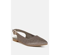 London Rag Giora Glitter Slingback Flat Sandals