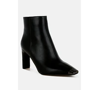 London Rag Orca Metallic Cap Toe Faux Leather Boots