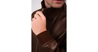 Furniq Uk Men's Leather Jacket, Brown, Created for Macy's