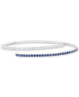 Sapphire (1-1/5 ct. t.w.) & Diamond (1 ct. t.w.) Flex Wrap Bracelet 14k White Gold