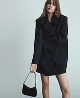 Mango Women's Double-Breasted Wool Coat