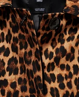 Mango Women's Leopard Straight Coat