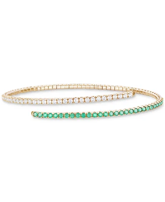 Sapphire (1-1/5 ct. t.w.) & Diamond (1 Flex Wrap Bracelet 14k White Gold (Also Available Ruby Emerald)
