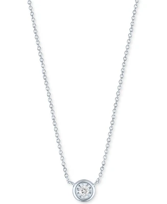 Diamond Bezel 18" Pendant Necklace (1/20 ct. t.w.) 10k White or Yellow Gold