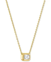 Forever Grown Diamonds Lab-Grown Emerald-Cut Diamond Bezel Necklace (1/3 ct. t.w.) in 10k Yellow Gold