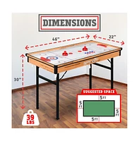 SereneLife 4-in-1 Multi-Function Game Table with Pool, Hockey, Shuffleboard, and Ping Pong