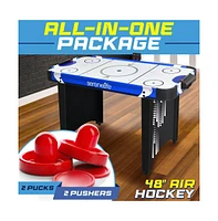 SereneLife 48" Air Hockey Table with Pucks and Pushers, Digital Led Scoreboard