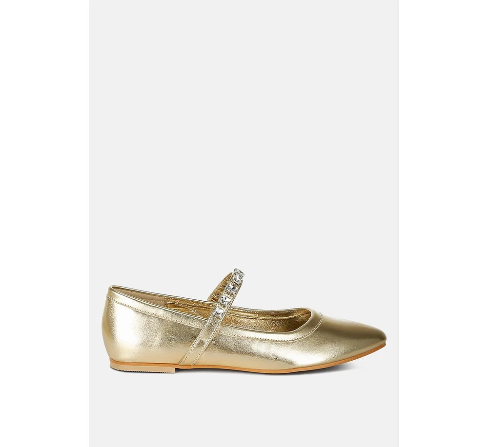 Rag & Co Gloxinia Metallic Mary Jane Ballerinas