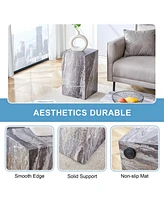 Elevate your living space with this modern Mdf coffee table, which showcases gray textured patterns. It is characterized by stylish design.