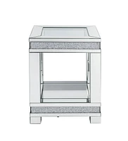 Streamdale Furniture Noralie End Table, Mirrored & Faux Diamonds