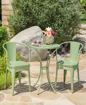 Streamdale Furniture Whimsical Outdoor Bistro Set: Durable Iron Table And Chairs With Water-Resistant Finish