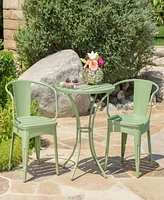 Simplie Fun Whimsical Outdoor Bistro Set: Durable Iron Table And Chairs With Water-Resistant Finish