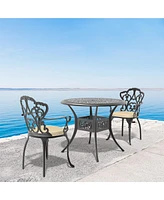 Streamdale Furniture (Cushions In Random Colors)3-Piece Set Of Cast Aluminum Patio Furniture With Cushions