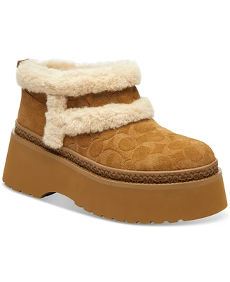 Coach Christina Signature Shearling Booties
