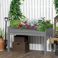 Streamdale Furniture Raised Garden Bed with Legs, 48" x 22" x 30", Elevated Wooden Planter Box, Self-Draining with Bed Liner for Vegetables, Herbs, an