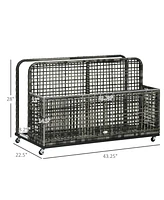 Patio Wicker Pool Float Caddy with Wheels