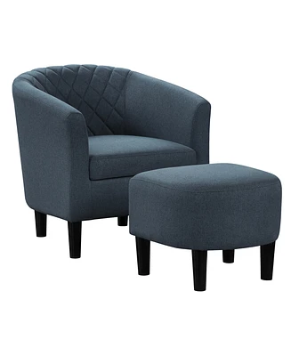 Convenience Concepts 27.75" Polyester Roosevelt Accent Chair with Ottoman