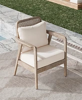Outdoor Acacia Wood Patio Club Chair, Patio Furniture, Waterproof Thick Cushion Deep Seating for Porch, Garden, Backyard, Balcony