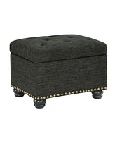 Convenience Concepts 24" Faux Linen 5th Avenue Storage Ottoman