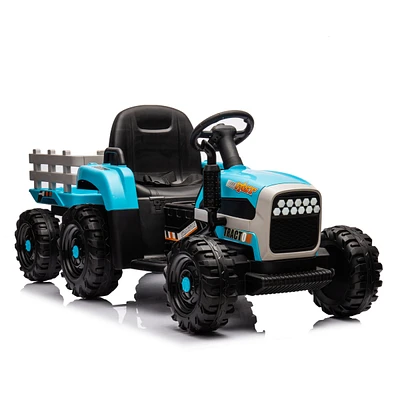 Simplie Fun Ride on Tractor2.0 with Trailer,24V Battery Powered Electric Tractor Toy