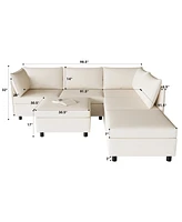 Modular Sectional Sofa, Convertible Sofa Seat With Storage, Sleeper Sectional Sofa Set