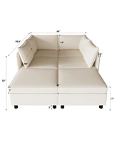 Modular Sectional Sofa, Convertible Sofa Seat With Storage, Sleeper Sectional Sofa Set