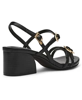 Anne Klein Women's Mackenzie Strappy Buckle Block Heel Dress Sandals