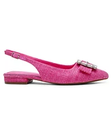 Anne Klein Women's Kenni Embellished Buckle Slingback Flats