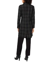 Vince Camuto Women's Windowpane-Plaid Long Jacket