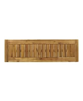 Simplie Fun Nestor: Acacia Wood Slat Panel Bench For Outdoor Dining Or Seating