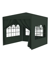 Streamdale Furniture 10'x10' Party Tent Outdoor Heavy Duty Gazebo Wedding Canopy + 4 Removable Walls, Green