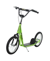 Streamdale Furniture Youth Scooter Kick Scooter for Kids 5+ with Adjustable Handlebar 16" Front and Rear Dual Brakes Inflatable Wheels, Light Green