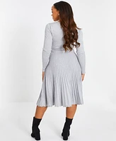 Quiz Women's Pleated Yarn Knitted Dress