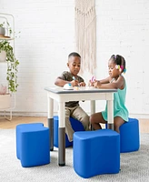 ECR4Kids SoftZone Toddler Modular Stool Set, Blue, 2-Pack