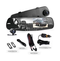 Pyle Dual Camera Car Video System, 1080p Hd Dash Cam & Waterproof Rearview Backup Camera