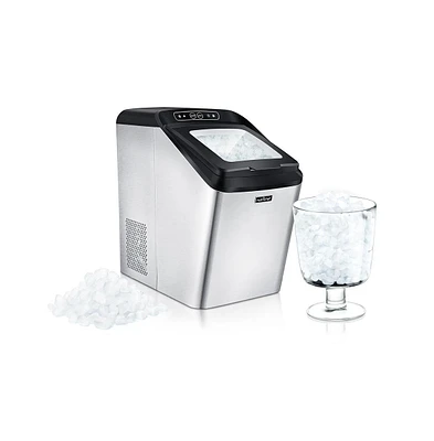 NutriChef Countertop Ice Maker Machine, 26 lbs Daily Capacity, with Ice Scoop and Basket