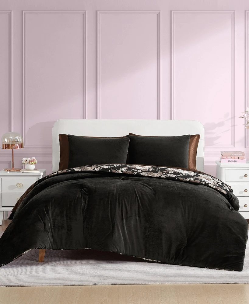 Betsey Johnson Solid Velvet -Pc. Comforter Set