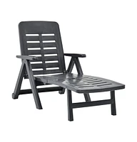 vidaXL Folding Sun Lounger Plastic Anthracite