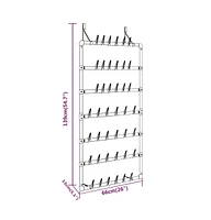 vidaXL Hanging Shoe Rack Silver 26"x5.1"x54.7"