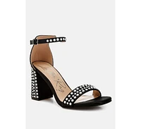 London Rag Klebba Pearls Embellished Satin Sandals