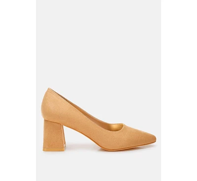 London Rag Malai Block Heel Pumps