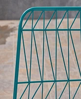 Geometric Counter Stools With Water-Resistant Cushions (Set Of 2)