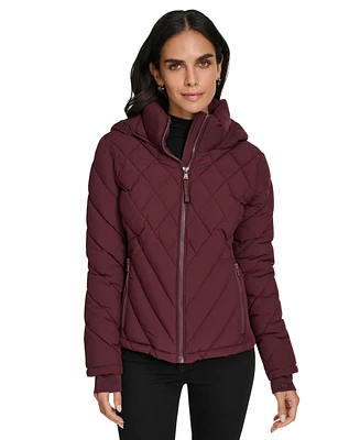 Calvin Klein Womens Side-Panel Hooded Packable Puffer Coat, Created for Macys
