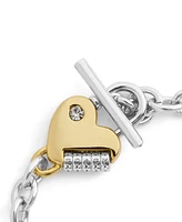 Coach Faux Stone Signature Heart Padlock Charm Bracelet - Two