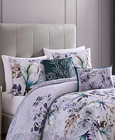 Bebejan Jewel Toned Florals Bedding 5 Piece King Size Reversible Comforter Set