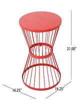 Lassen Modern Hourglass Side Table: Durable, Stylish Outdoor Accent