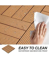 Streamdale Furniture Wood Plastic Composite Deck Tiles Set of 20pcs, Composite Decking Resist Rust, Water, Weather, Indoor&Outdoor, Easy to Diy & Main